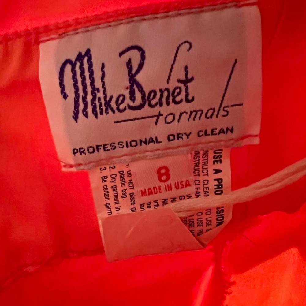 ❤️Vintage Mike Benet Coral Chiffon Halter Prom Dress ✨ - Picture 3 of 5